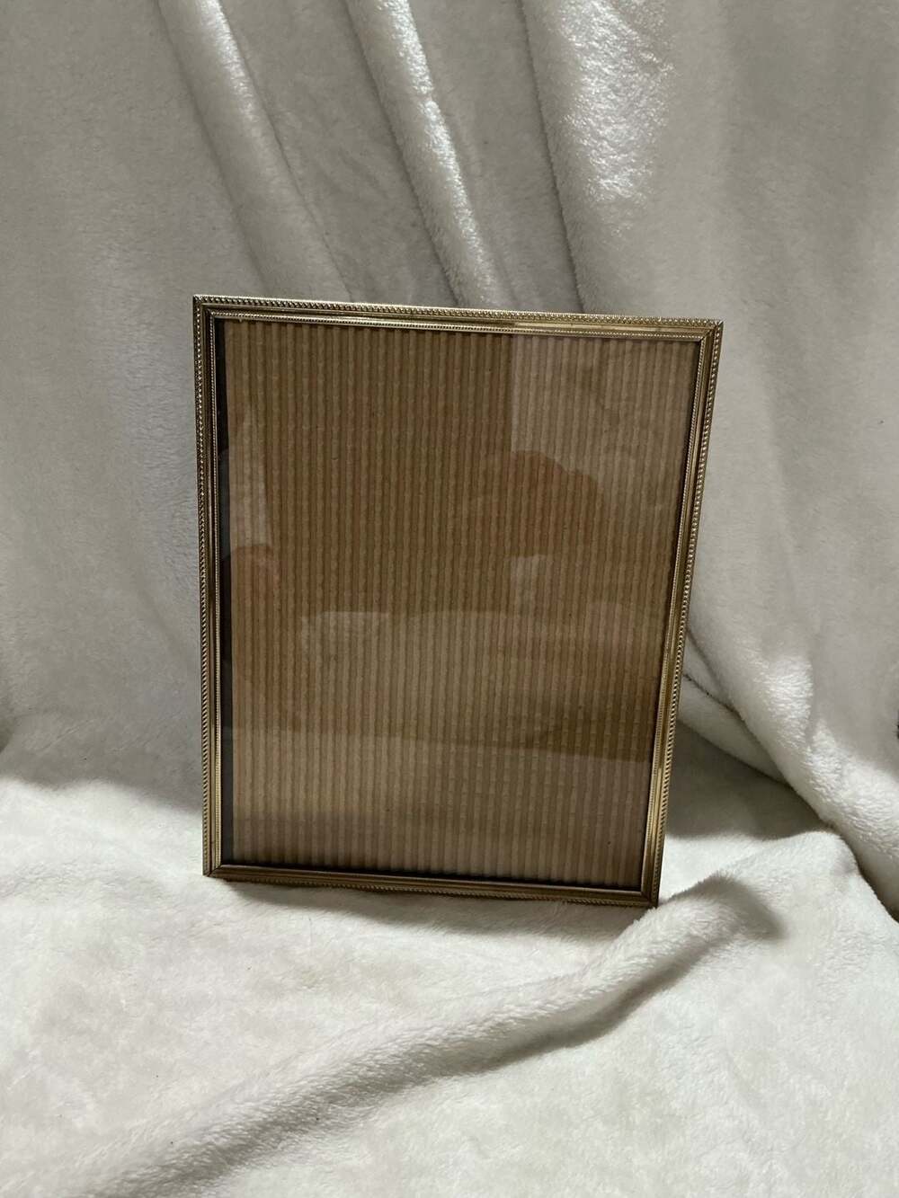 Vintage Brass Picture Frame Size 8x10 Gold Metal Ornate Easel